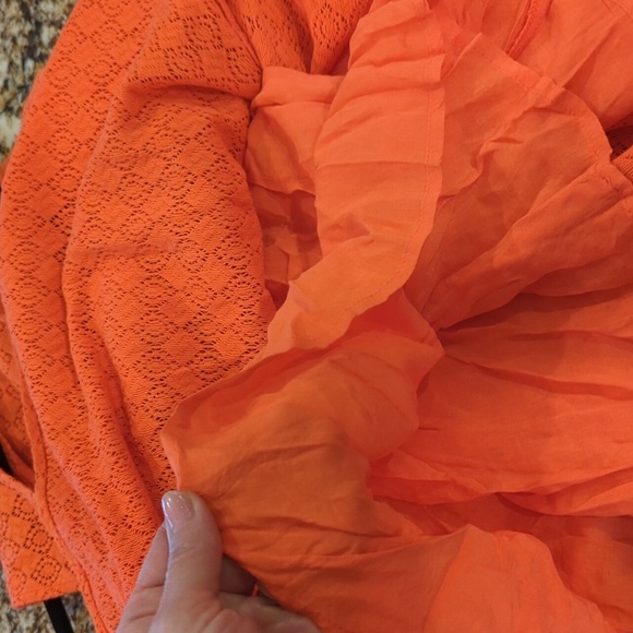 Free People Orange Dress Mini See-Through Daisy Waist Size 10 ASO Taylor Swift - Picture 9 of 10